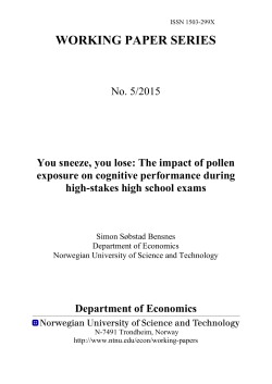 The impact of pollen exposure on cognitive performance