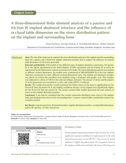 A three‑dimensional finite element analysis of a
