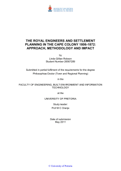 The Royal Engineers and Settlement Planning in the Cape Colony