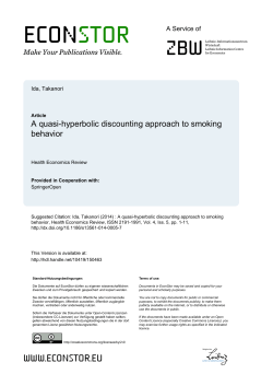 A quasi-hyperbolic discounting approach to smoking