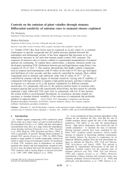 Controls on the emission of plant volatiles through stomata