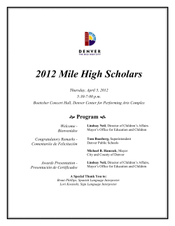 2011-2012 Scholars - City and County of Denver