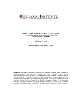From National Corporatism to Transnational Pluralism: European