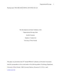 The Development and Initial Validation of the Organizational