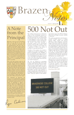 A Note from the Principal - Brasenose College, Oxford