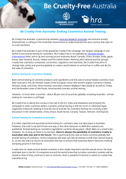 Be Cruelty-Free Australia: Ending Cosmetics Animal Testing