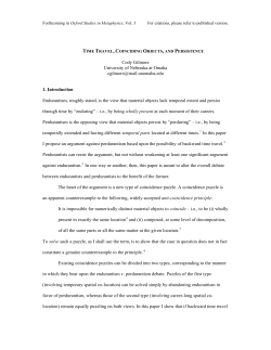 Time Travel, Coinciding Objects, and Persistence