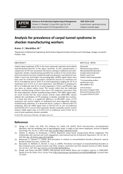 Analysis for prevalence of carpal tunnel syndrome