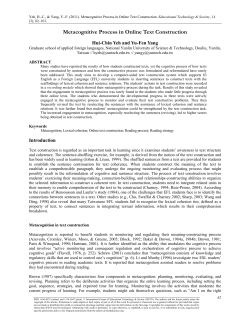 Metacognitive Process in Online Text Construction