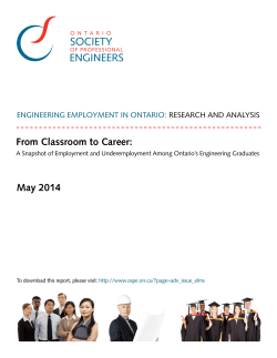 From Classroom to Career: A Snapshot of Employment and