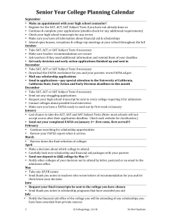 College Information Planning Packet for Seniors