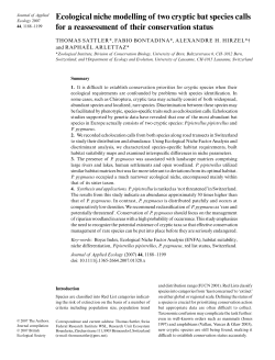 Ecological niche modelling of two cryptic bat species calls for a