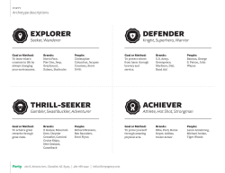 explorer defender thrill-seeker achiever