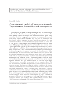 Computational models of language universals