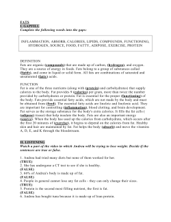FATS I. GAPFILL Complete the following words into the gaps
