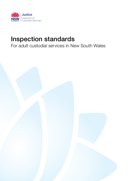 Inspection standards For adult custodial services in New South Wales