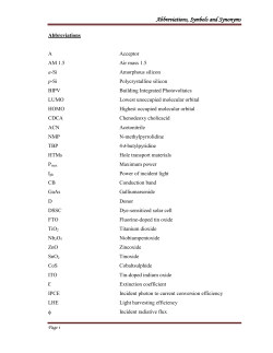 Abbreviations, Symbols and Synonyms