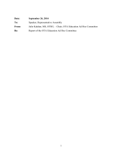 OTA Entry-Level Degree Ad Hoc Report