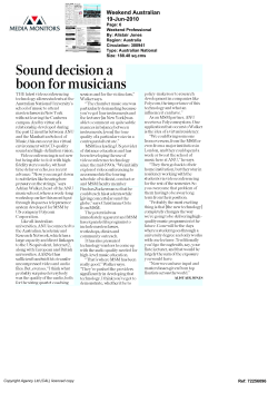Sound decision a boon for musicians