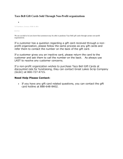 Taco Bell Gift Cards Sold Through Non