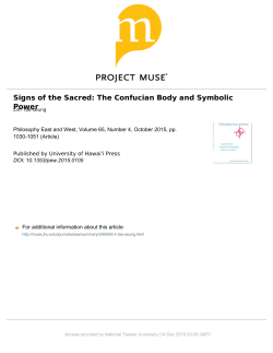 Signs of the Sacred: The Confucian Body and Symbolic Power