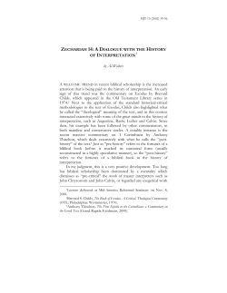 Zechariah 14: A Dialogue with the History of Interpretation