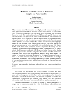 Healthcare and Social Services in the Face of Complex and Plural