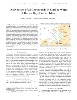 Distribution of Si Compounds in Surface Water of Brunei