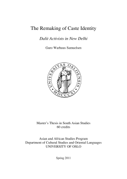 The Remaking of Caste Identity - DUO
