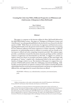 Crossing the Color Line With a Different Perspective on Whiteness and