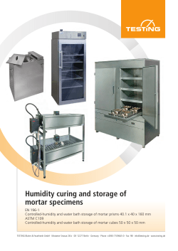 Humidity curing and storage of mortar specimens
