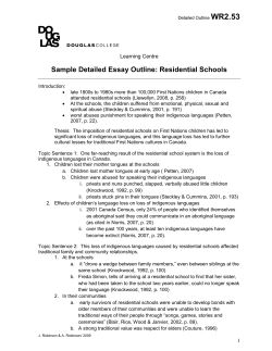 Sample Detailed Essay Outline: Residential