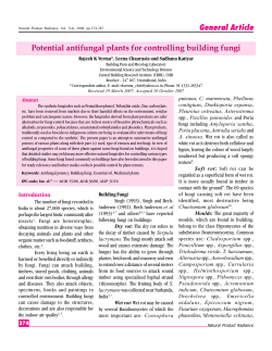 Potential antifungal plants for controlling building fungi General Article