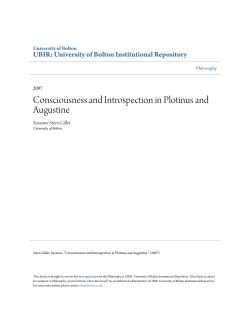 Consciousness and Introspection in Plotinus and Augustine