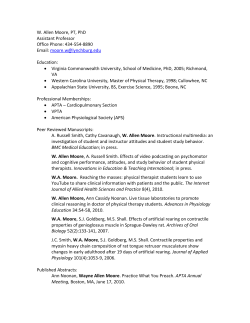 W. Allen Moore, PT, PhD Assistant Professor Office Phone: 434