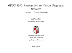 GEOG 3340: Introduction to Human Geography Research