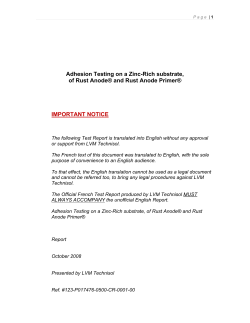 Adhesion Testing on a Zinc-Rich substrate, of Rust