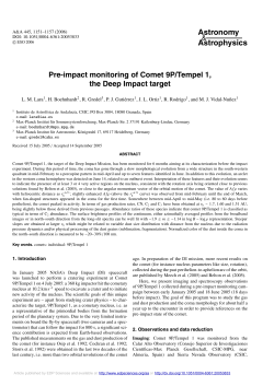 Astrophysics Pre-impact monitoring of Comet 9P/Tempel 1, the