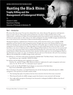 Hunting the Black Rhino - National Center for Case Study Teaching