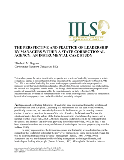 The Perspective and Practice of Leadership by