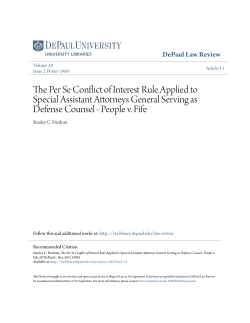 The Per Se Conflict of Interest Rule Applied to