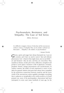 Psychoanalysis, Resistance, and Telepathy: The