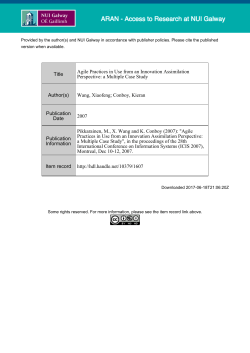 Title Agile Practices in Use from an Innovation Assimilation