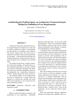 Architecting the Problem Space