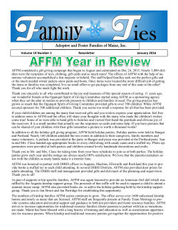 January 2016 - Adoptive and Foster Families of Maine