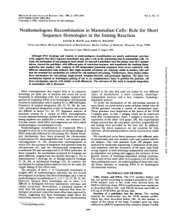 Nonhomologous Recombination in Mammalian Cells