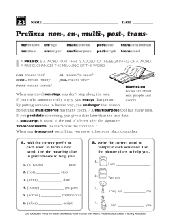 Prefixes non-, en-, multi-, post-, trans- 23