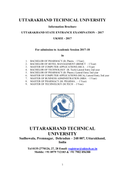 Information Brochure - Uttarakhand Technical University