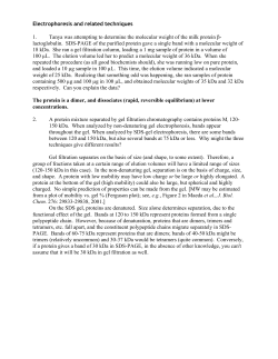Electrophoresis and related techniques 1. Tanya was attempting to