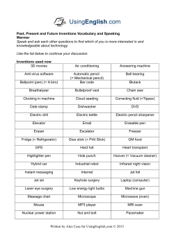 Past, Present and Future Inventions- Vocabulary